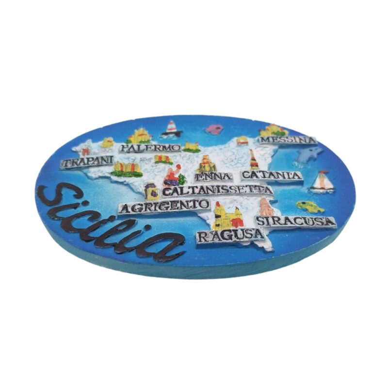 sicily island map fridge magnet – italian regional souvenir & travel themed memo decor