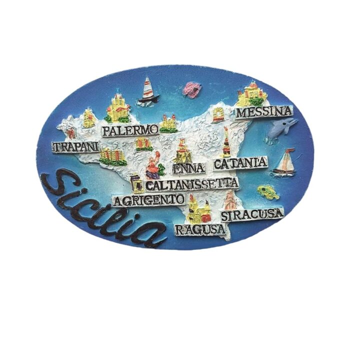 sicily island map fridge magnet – italian regional souvenir & travel themed memo decor