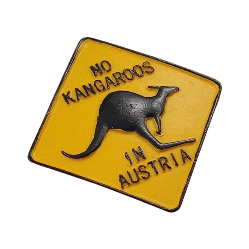 no kangaroos in austria fridge magnet – funny travel souvenir sign for fridge or office display