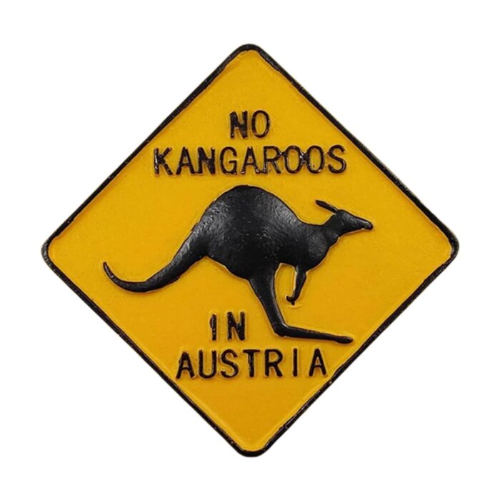 no kangaroos in austria fridge magnet – funny travel souvenir sign for fridge or office display