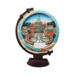 rome italy fridge magnet – st. peter’s basilica & vatican plaza on globe base – iconic landmark souvenir & global travel decor