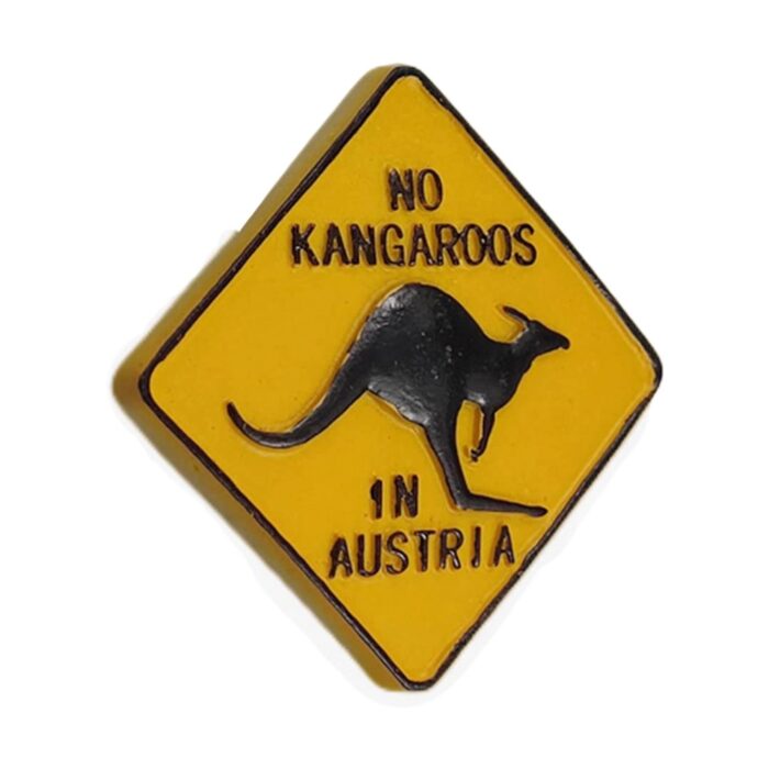 no kangaroos in austria fridge magnet – funny travel souvenir sign for fridge or office display