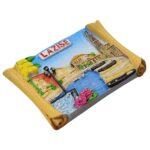 lazise italy fridge magnet lake garda port scene travel souvenir with lemons & waterfront beauty