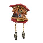 switzerland chalet cuckoo clock fridge magnet – alpine house design souvenir gift & rustic kitchen decor