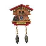 switzerland chalet cuckoo clock fridge magnet – alpine house design souvenir gift & rustic kitchen decor