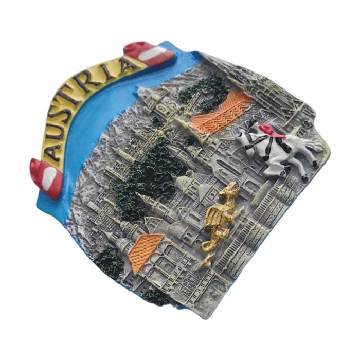austria cityscape fridge magnet – 3d travel landmark collectible & souvenir home decor gift