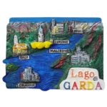 lago di garda italy map fridge magnet – italian travel souvenir gift & scenic lake home decoration