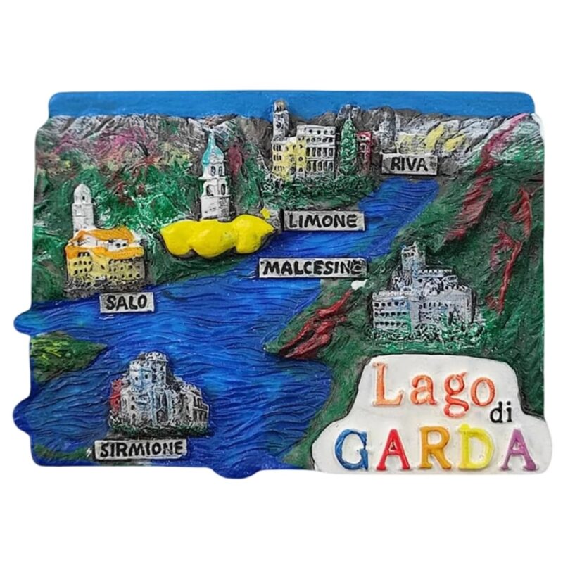 lago di garda italy map fridge magnet – italian travel souvenir gift & scenic lake home decoration