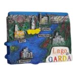 lago di garda italy map fridge magnet – italian travel souvenir gift & scenic lake home decoration