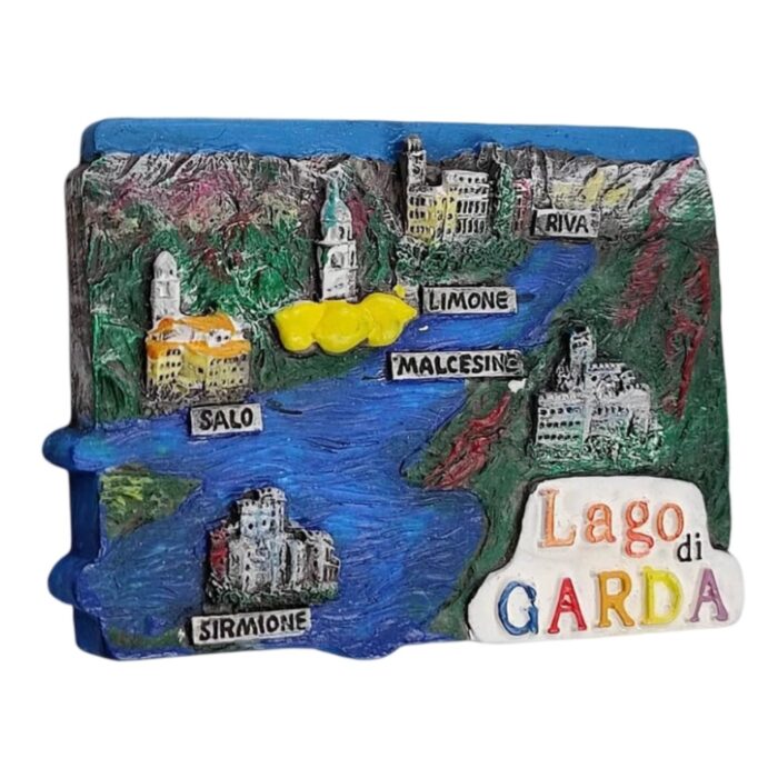 lago di garda italy map fridge magnet – italian travel souvenir gift & scenic lake home decoration