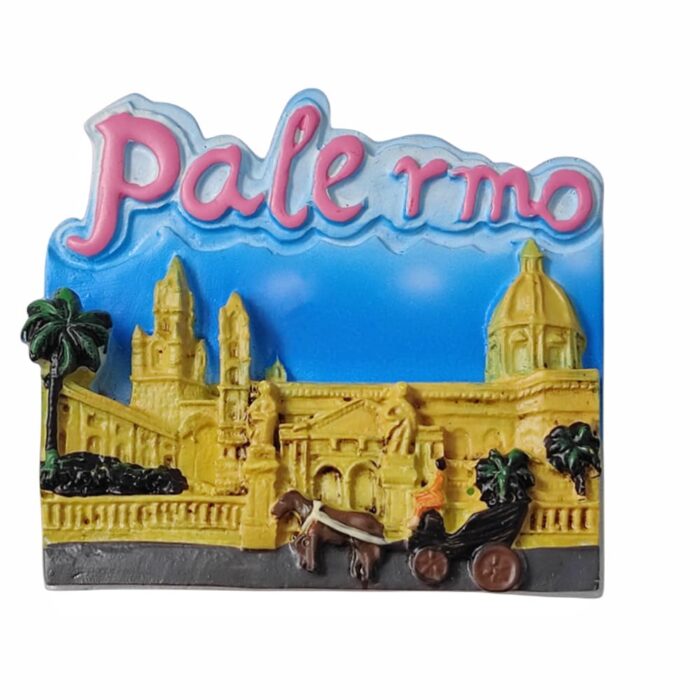 palermo italy fridge magnet horse carriage old town charm, sicilian souvenir for magnetic board