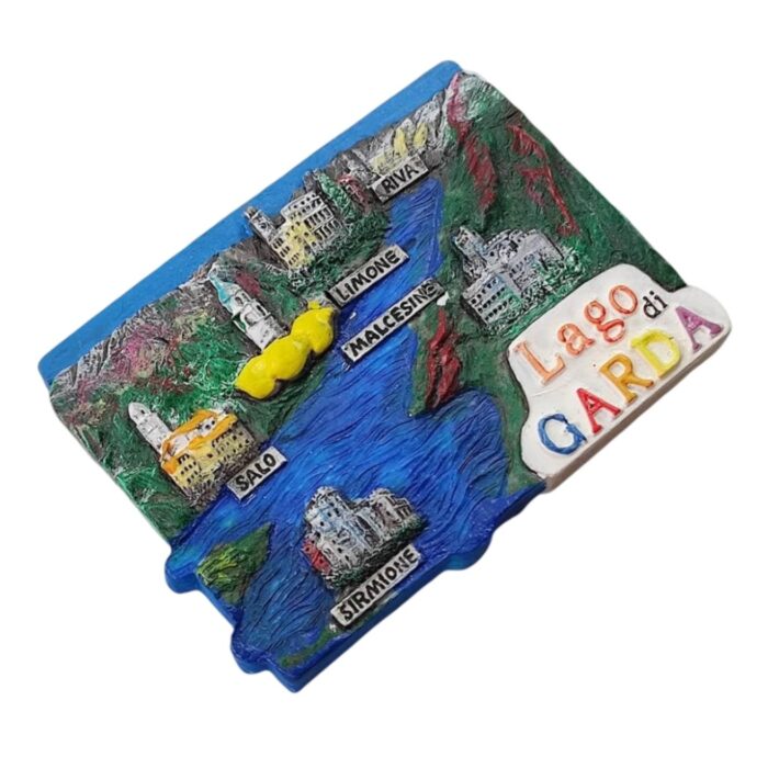 lago di garda italy map fridge magnet – italian travel souvenir gift & scenic lake home decoration