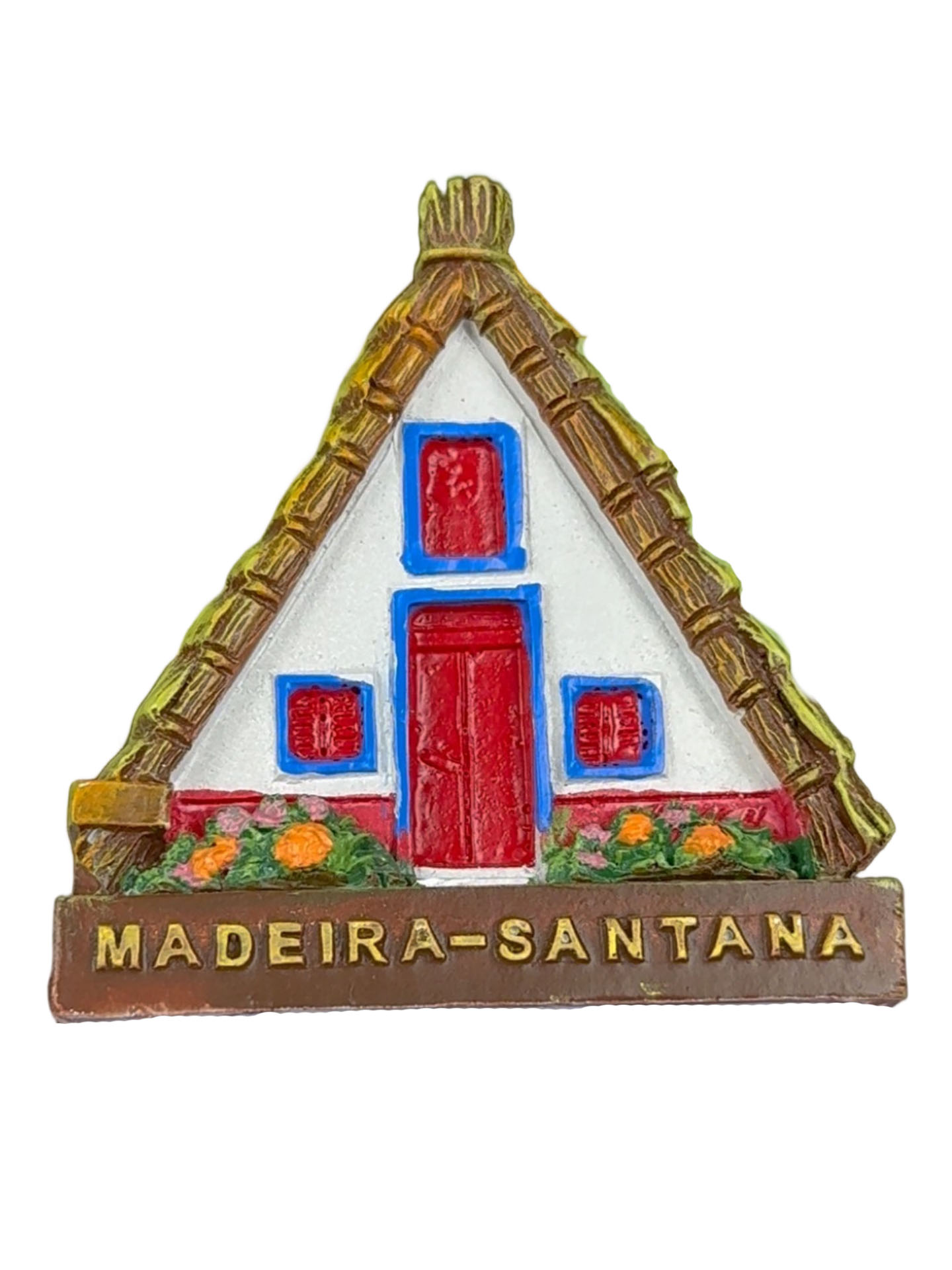madeira santana house portugal fridge magnet – traditional a frame cottage travel souvenir & rustic fridge decor