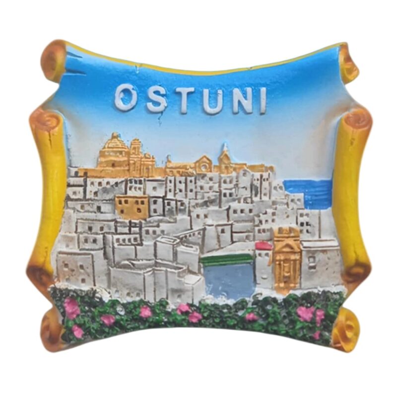 ostuni historic italy fridge magnet – baroque skyline souvenir & artistic kitchen reminder
