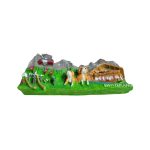 switzerland mountain life fridge magnet – rustic chalet & dog scene with alphorn music whiteboard decor