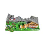 switzerland mountain life fridge magnet – rustic chalet & dog scene with alphorn music whiteboard decor