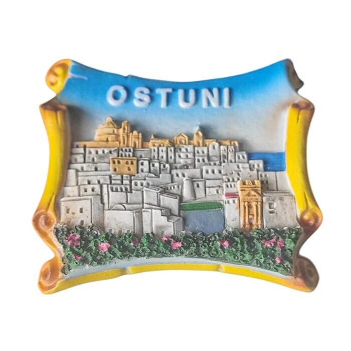 ostuni historic italy fridge magnet – baroque skyline souvenir & artistic kitchen reminder