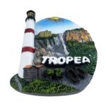 tropea italy fridge magnet coastal lighthouse & cliffside town souvenir, mediterranean travel gift