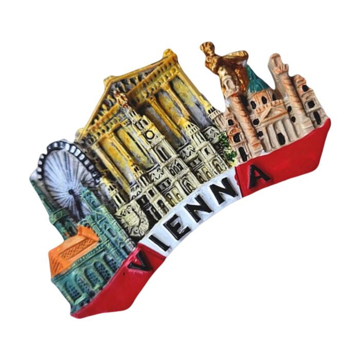 vienna austria fridge magnet – iconic city landmarks in colorful 3d, travel keepsake & fridge art