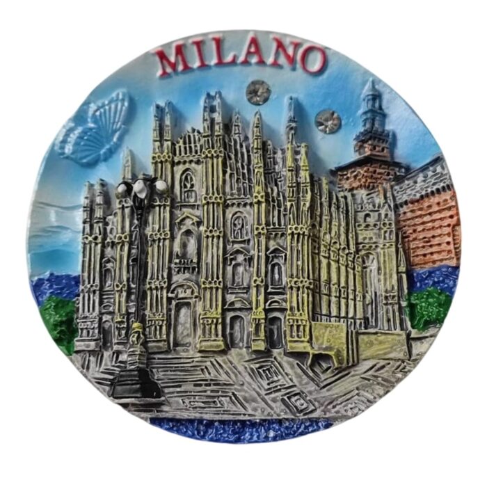 milano italy fridge magnet duomo cathedral travel souvenir & elegant italian decor