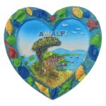 amalfi coast heart shaped fridge magnet – colorful italy beach souvenir & nautical style home decor