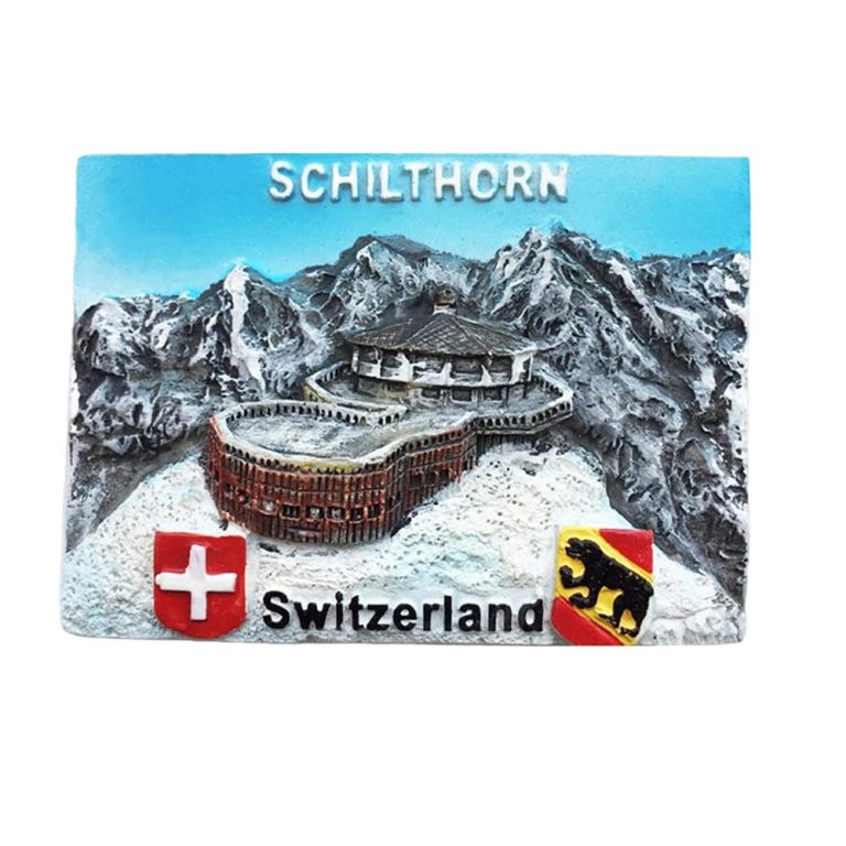 schilthorn switzerland fridge magnet – alpine mountain peak scene souvenir for world travelers & collectors