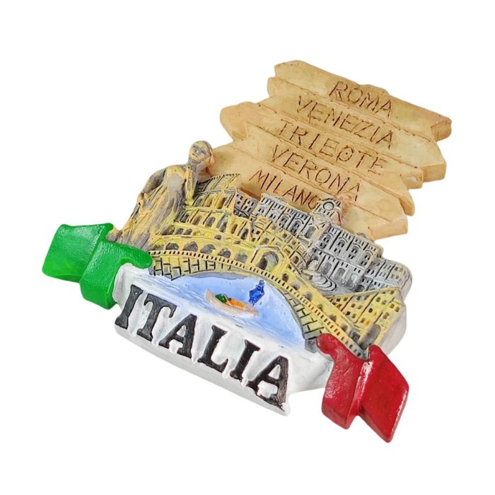 italia landmark cities fridge magnet featuring rome, venice, milan – vintage tourist gift & kitchen art