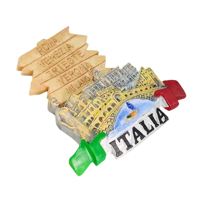 italia landmark cities fridge magnet featuring rome, venice, milan – vintage tourist gift & kitchen art