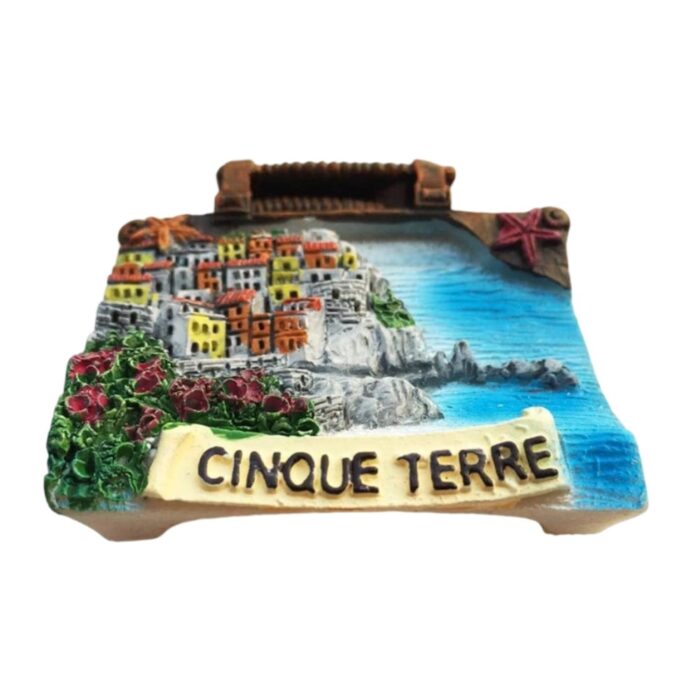 cinque terre suitcase design fridge magnet – coastal italy travel gift & vacation keepsake