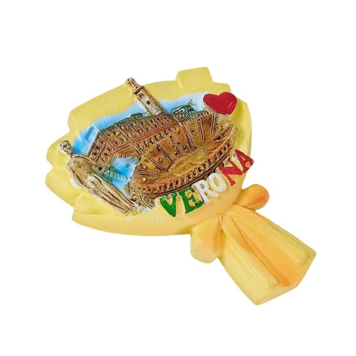 verona italy fridge magnet roman arena & juliet statue scene – romantic gift & office locker decor