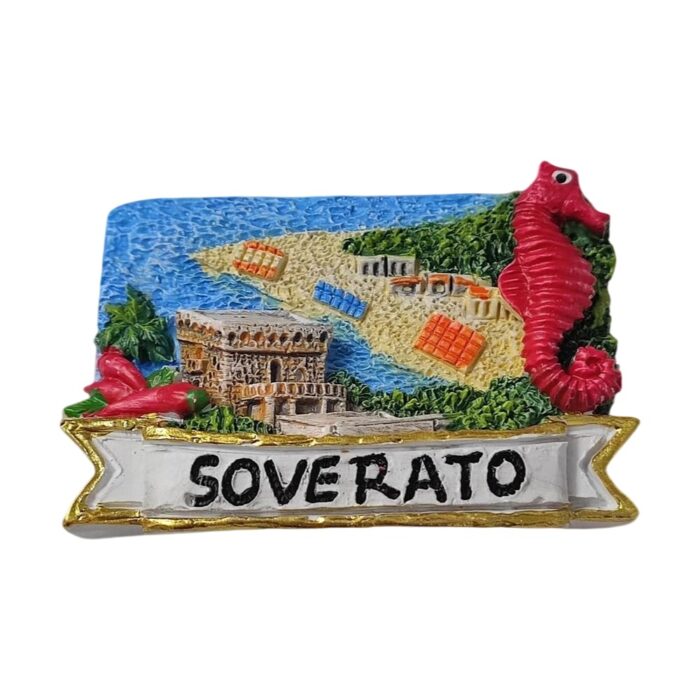 soverato italy fridge magnet coastal beach scene souvenir & colorful summer decor