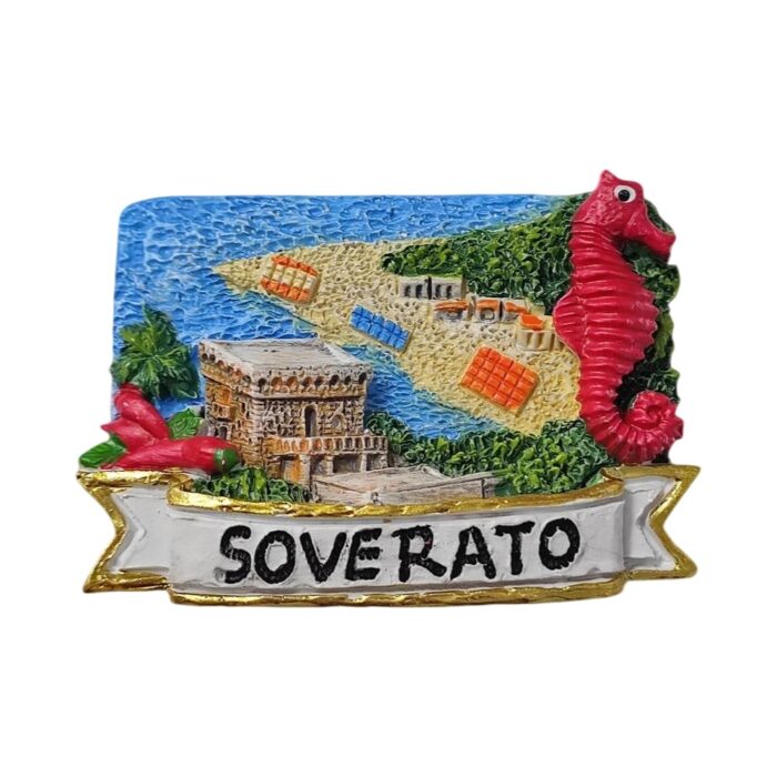 soverato italy fridge magnet coastal beach scene souvenir & colorful summer decor