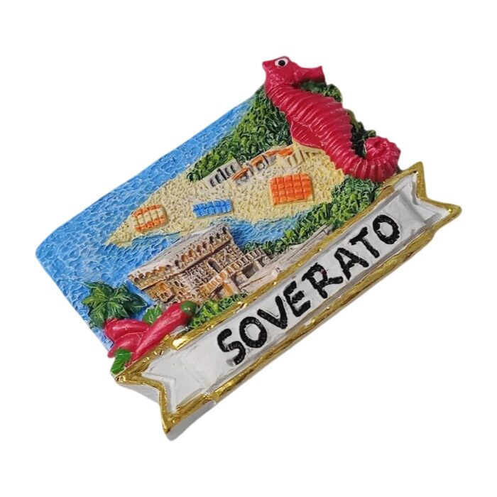 soverato italy fridge magnet coastal beach scene souvenir & colorful summer decor