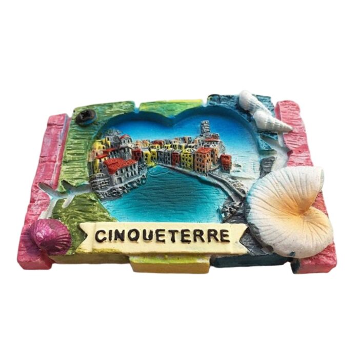 cinque terre village heart fridge magnet – italian riviera souvenir & beach memory decor