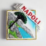 napoli italy fridge magnet bay of naples coastal view, southern italy travel gift & fridge decor