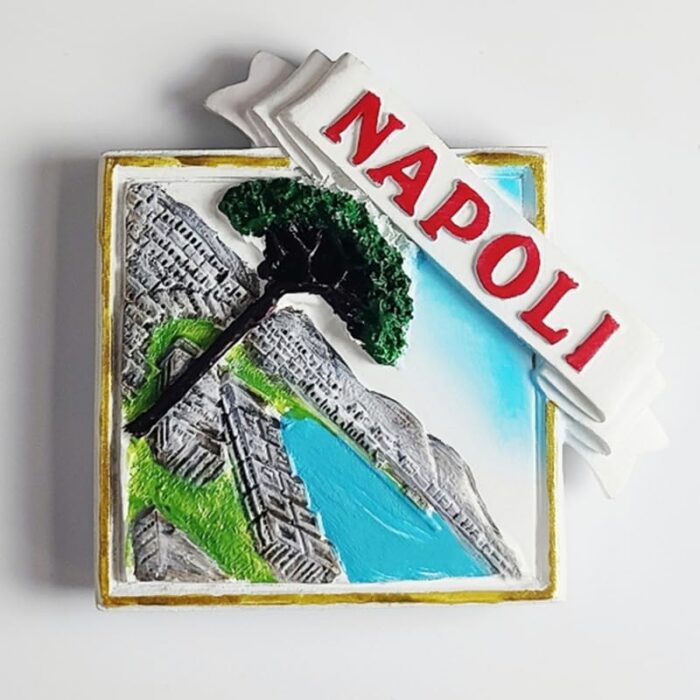 napoli italy fridge magnet bay of naples coastal view, southern italy travel gift & fridge decor