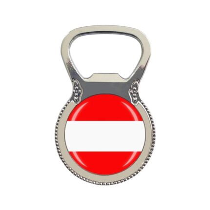 austria flag fridge magnet bottle opener – minimalist travel souvenir & practical whiteboard accessory