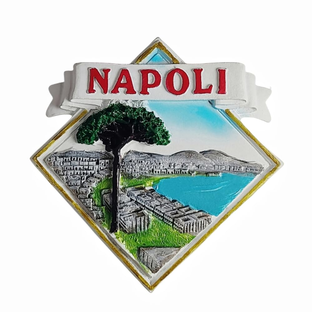 napoli italy fridge magnet bay of naples coastal view, southern italy travel gift & fridge decor
