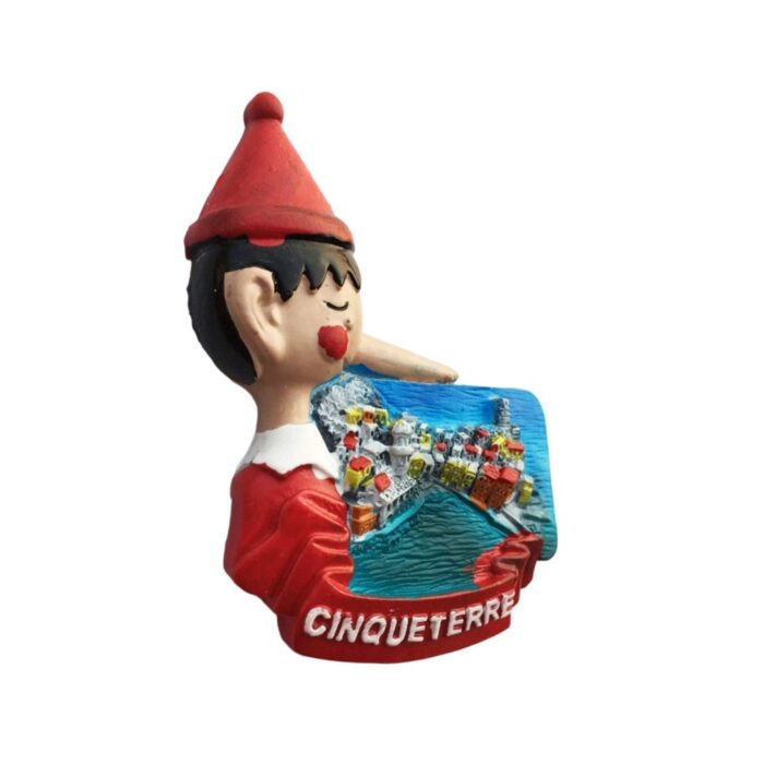 cinque terre italy fridge magnet – pinocchio coastal scene travel gift & fun decor idea