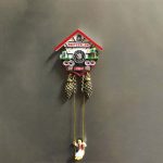 heidi swinging clock fridge magnet – cute switzerland cuckoo house souvenir for kids & collectible decor