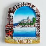 vieste italy fridge magnet coastal arch view souvenir, mediterranean travel memory decor