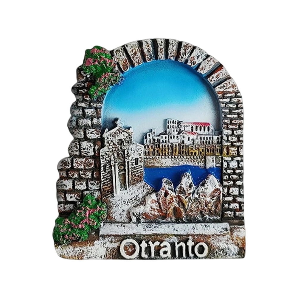 otranto italy fridge magnet historic port view travel memento & mediterranean wall accent