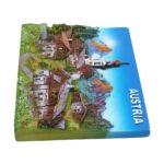 austria alpine village scene fridge magnet – traditional landscape travel collectible & home display