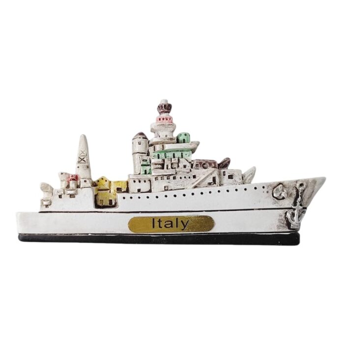 italy ship fridge magnet – italian navy style souvenir & minimalist maritime decor piece