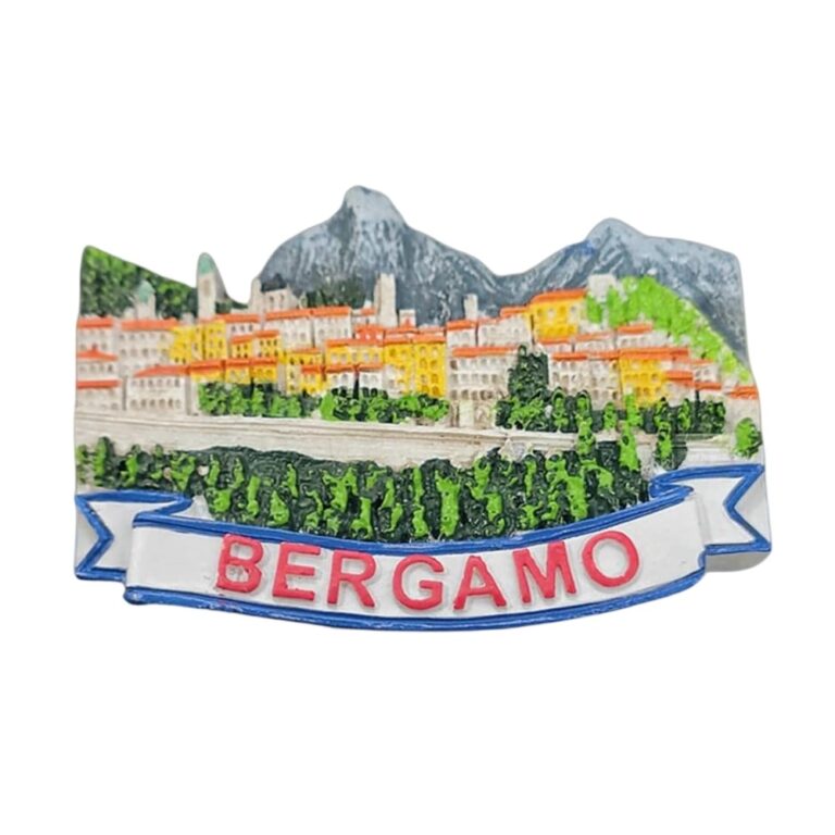 bergamo italy fridge magnet – alpine cityscape travel collectible & refrigerator art decor