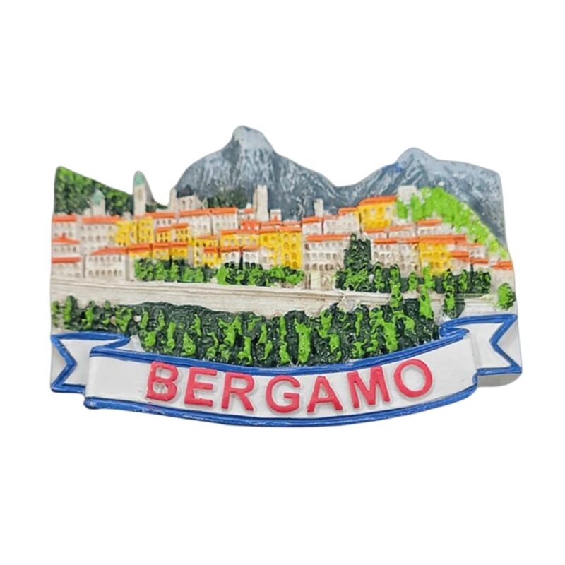 bergamo italy fridge magnet – alpine cityscape travel collectible & refrigerator art decor