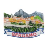 bergamo italy fridge magnet – alpine cityscape travel collectible & refrigerator art decor