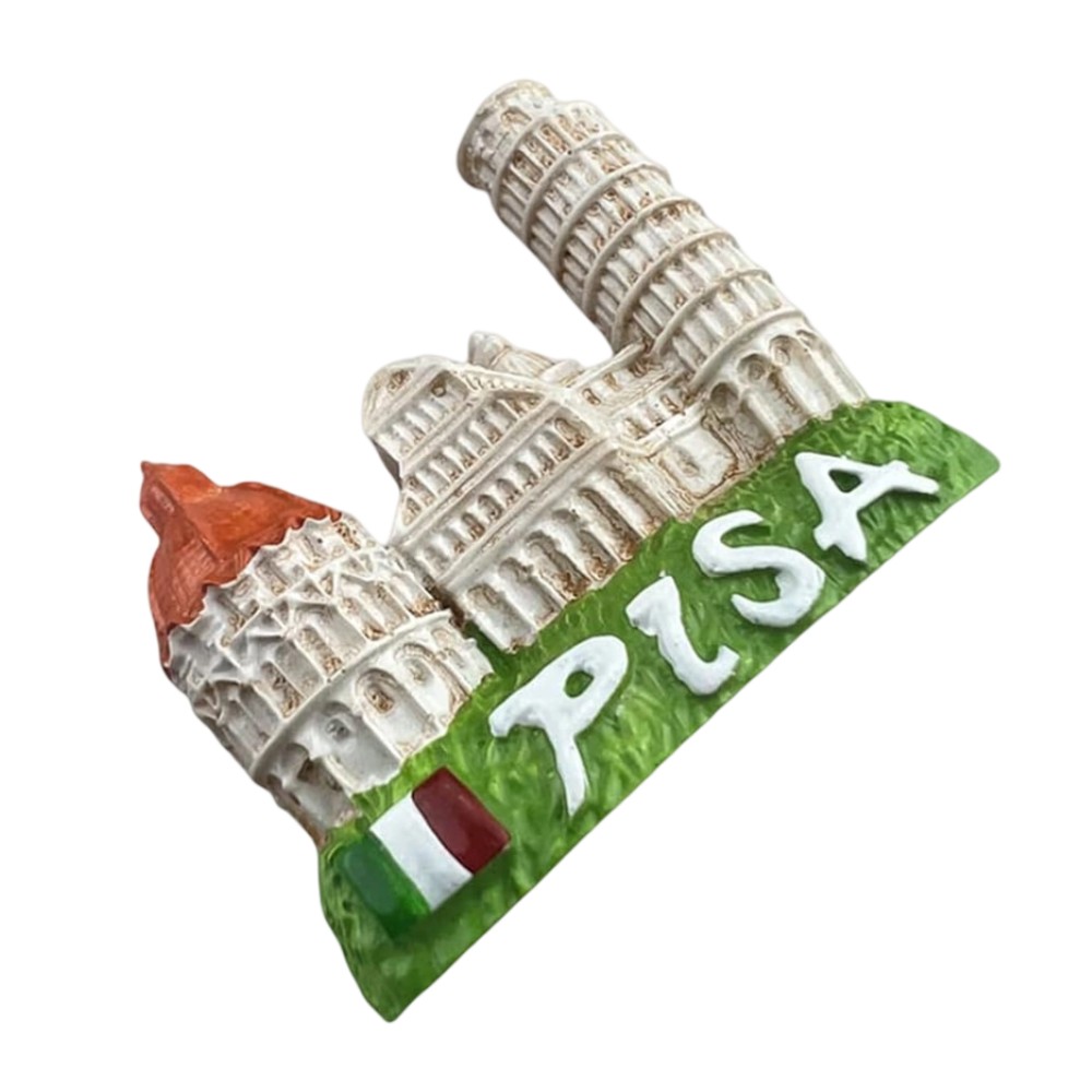 pisa italy fridge magnet – leaning tower resin souvenir for travel lovers – vintage travel keepsake & whiteboard accent