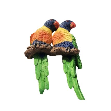 ​​mexican parrot fridge magnets tropical colorful birds on branch, handmade souvenir gift & kitchen decor for animal lovers​​