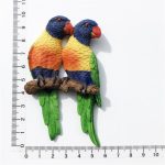 ​​mexican parrot fridge magnets tropical colorful birds on branch, handmade souvenir gift & kitchen decor for animal lovers​​